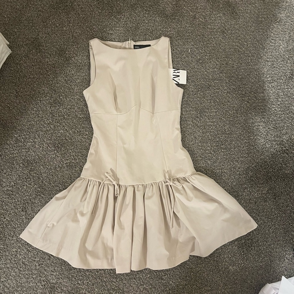Zara Cream Sleeveless Dress